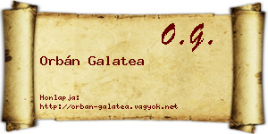 Orbán Galatea névjegykártya
